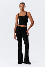 Zwart - Cropped sporttop - 1