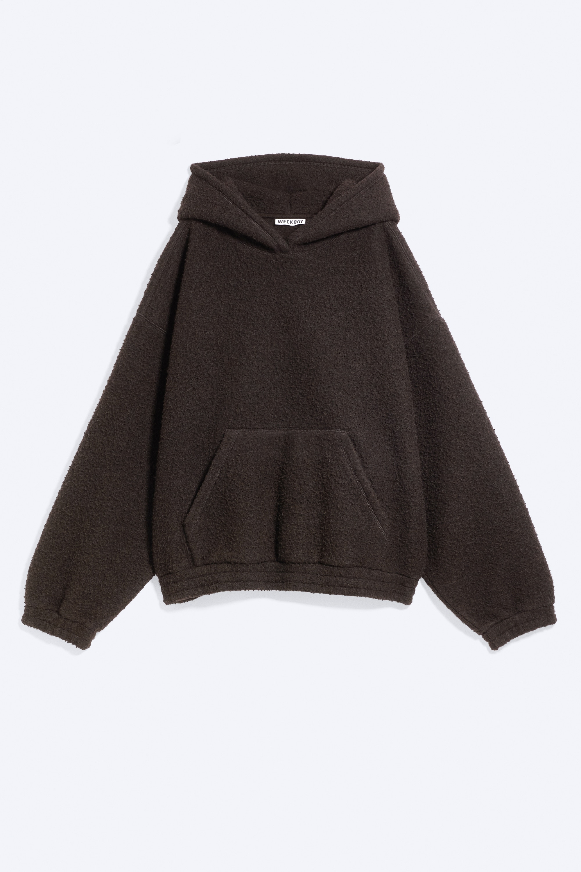 Capuchonsweater van wolmix - Donkerbruin