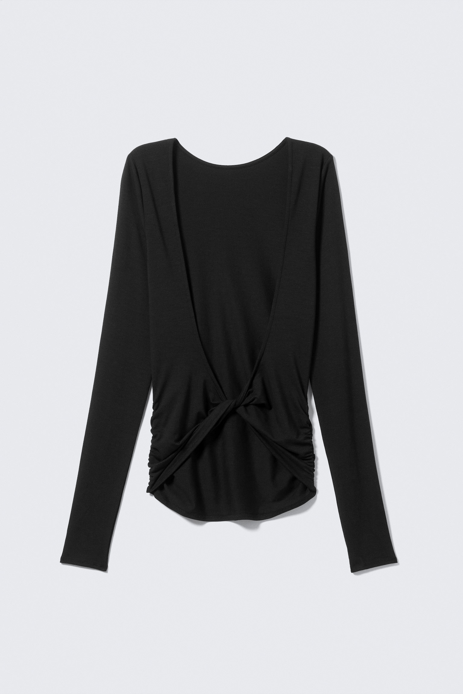Open Back Long-Sleeved Top - Black/Dark Blue - 10