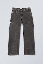 Schwarzer Cut - Weit geschnittene Jeans mit niedriger Taille - 0