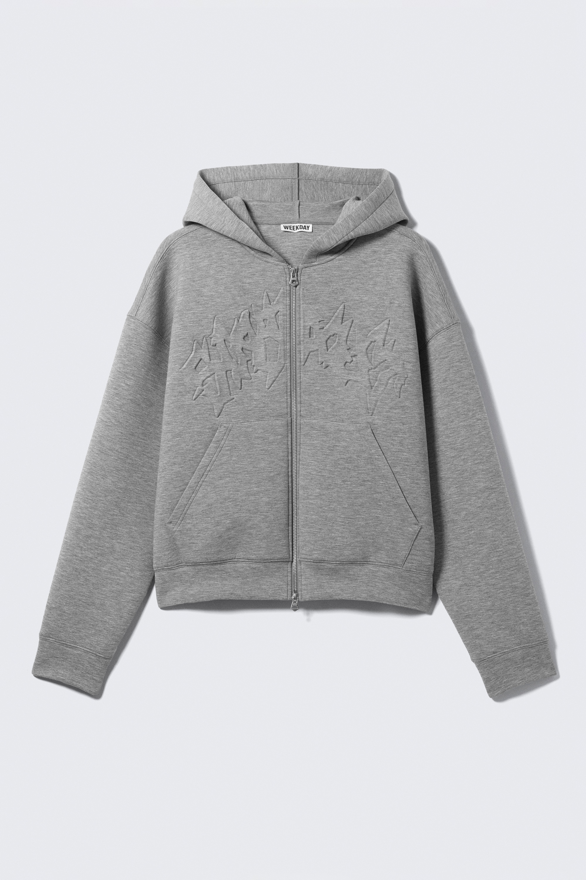 Simon Graphic Scuba Zip Hoodie - Grey Melange - Stardust