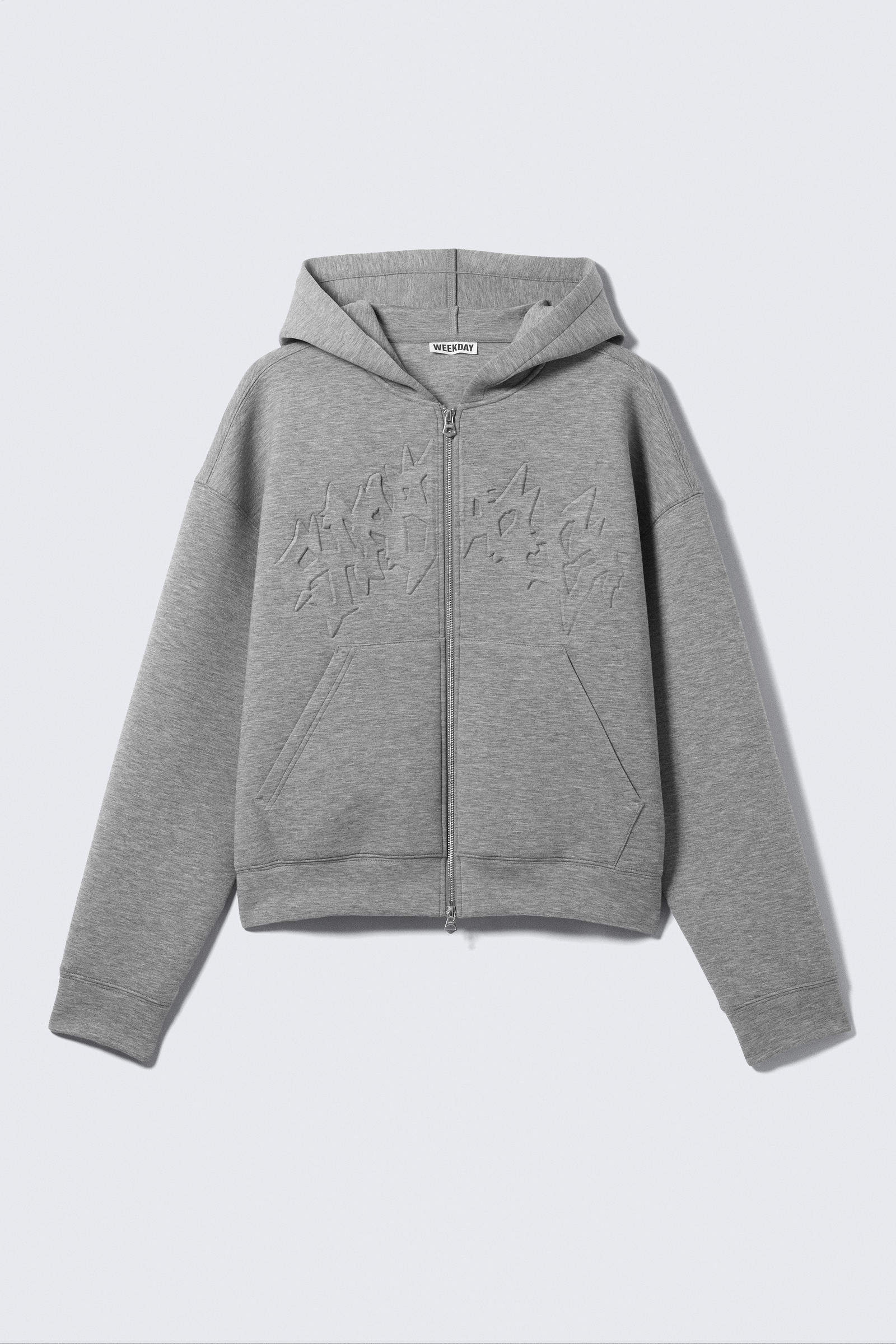 WEEKDAY/SIMON SCUBA グラフィック Zip Up フーディ simon graphic scuba zip hoodie - Grey Melange - Stardust