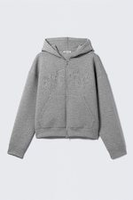 Grey Melange - Stardust - Simon Graphic Scuba Zip Hoodie - 3