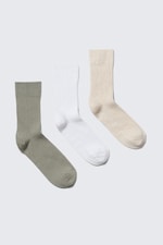 Green/White/Beige - 3-pack Selma Socks - 0