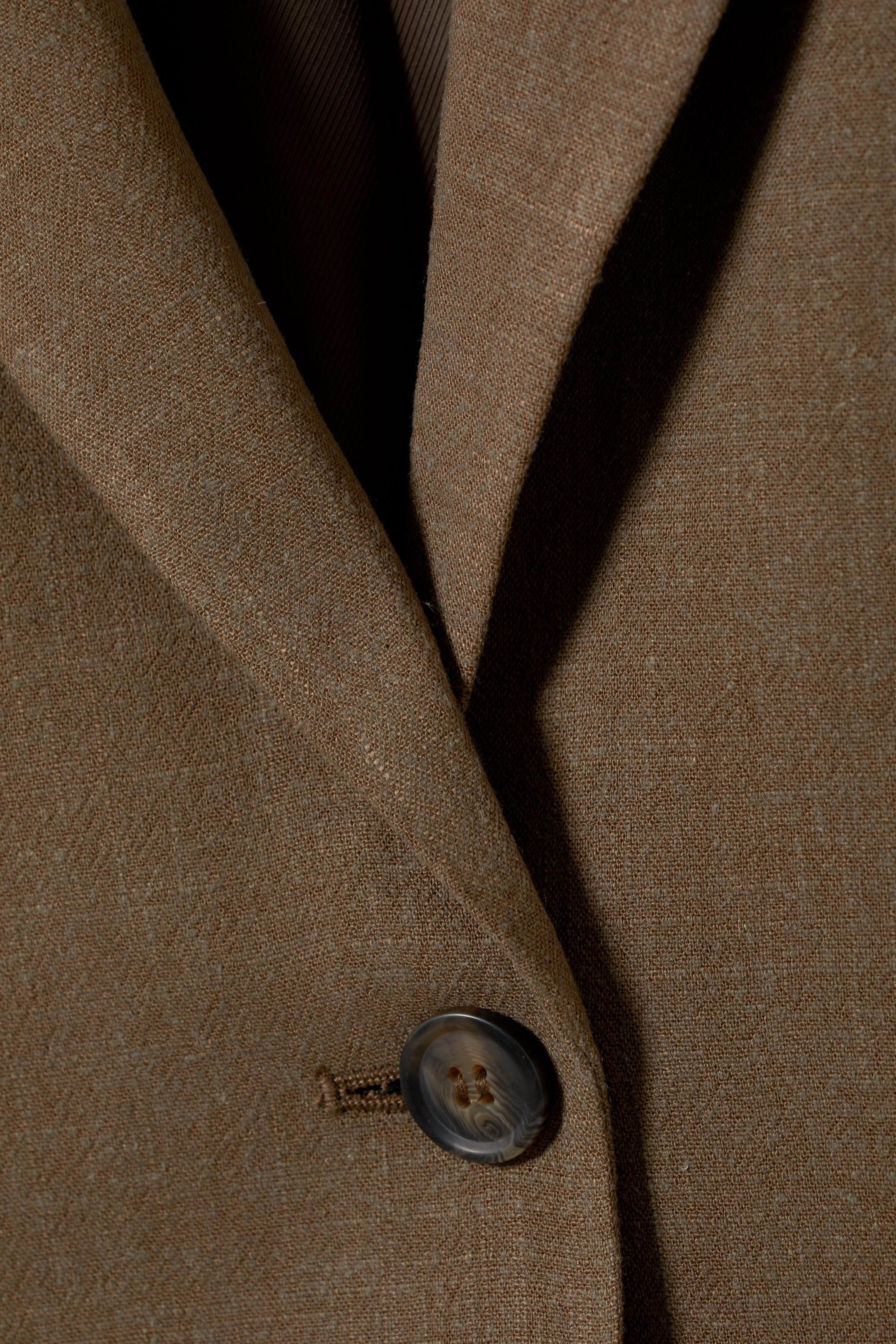 Brown - Isa Linen Mix Blazer - 1