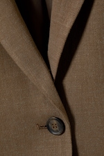 Brown - Isa Linen Mix Blazer - 1