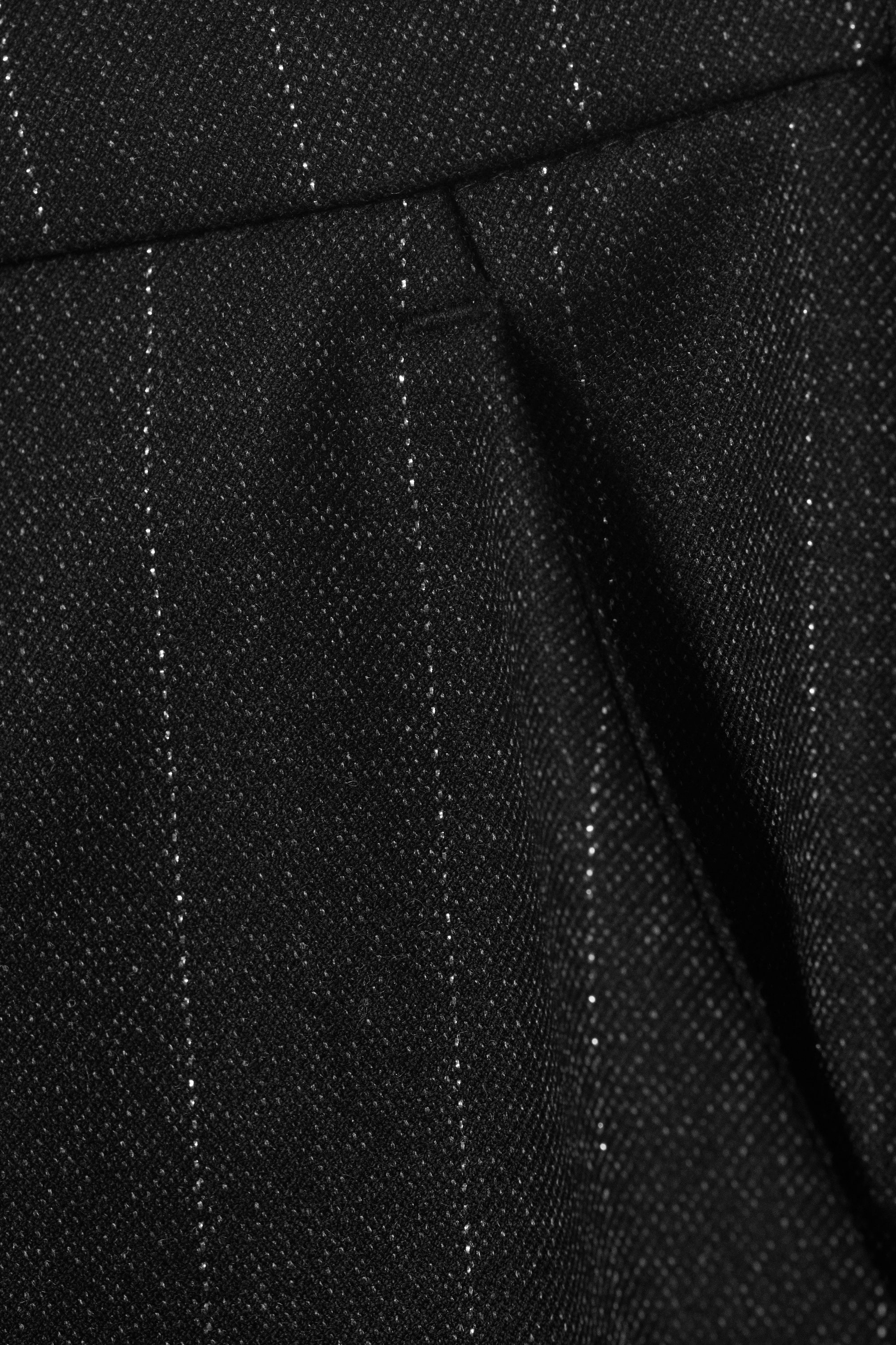 Mörkgrå - Glitterrandig - Låga Kostymbyxor - 5