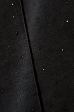 Black - Rhinestones - Long-Sleeved Rhinestone Mock-Neck Top - 4