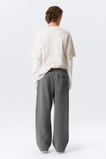 Washed Dark Grey - Loose Heavyweight Cotton Sweatpants - 3