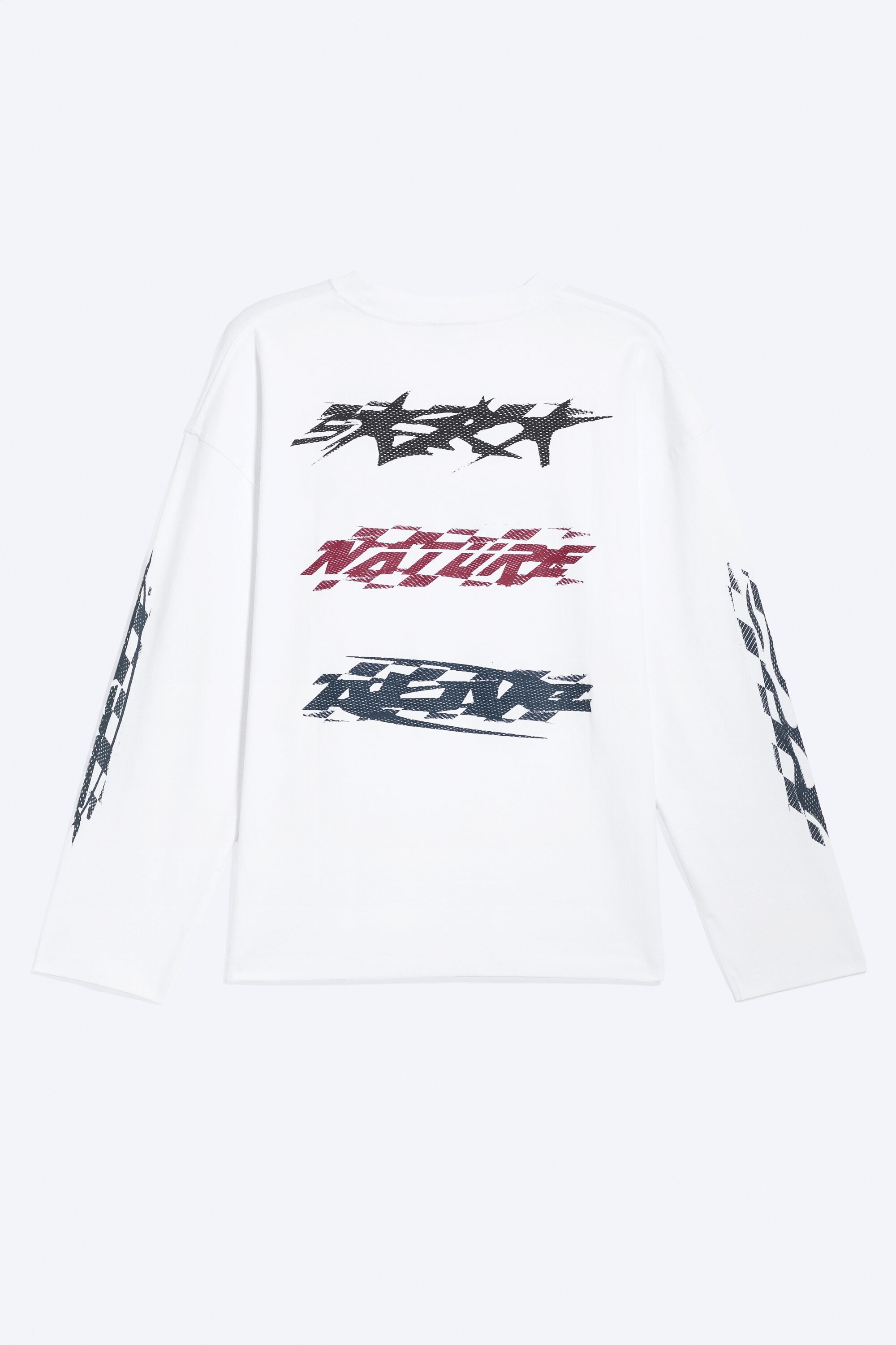 oversized graphic long-sleeve - White - Racer | Weekday WW