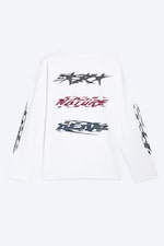 White - Racer - Oversized Graphic Long-sleeve - 4