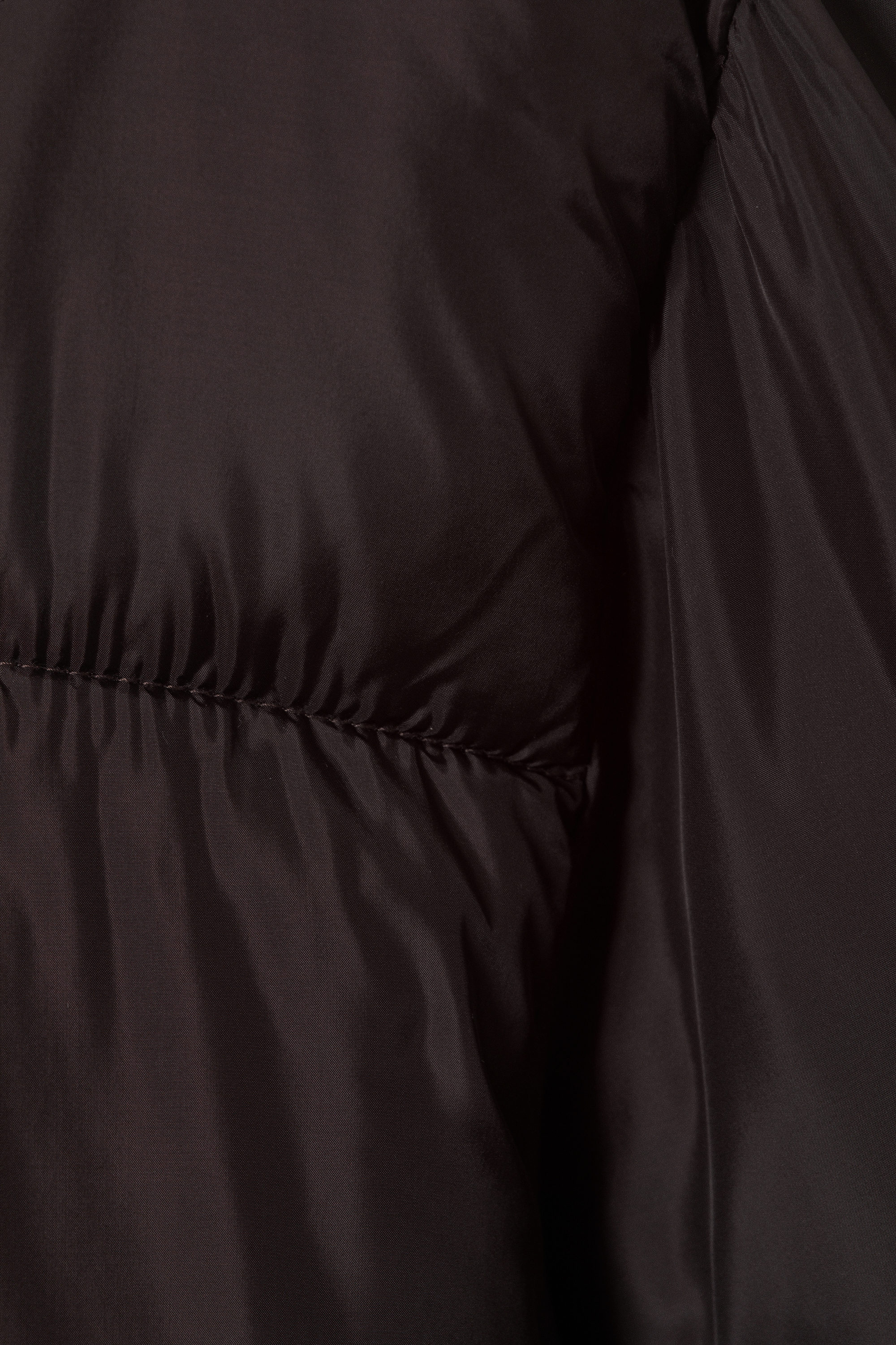 Dark Brown - Collared Puffer Jacket - 5