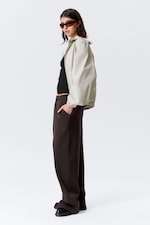 Dark Brown - Loose Long Heavyweight Sweatpants - 2