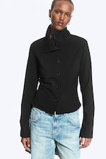 Black - Long-sleeved buttoned shirt - 0