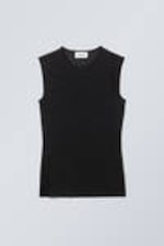 Black - Transparent Tank Top - 0