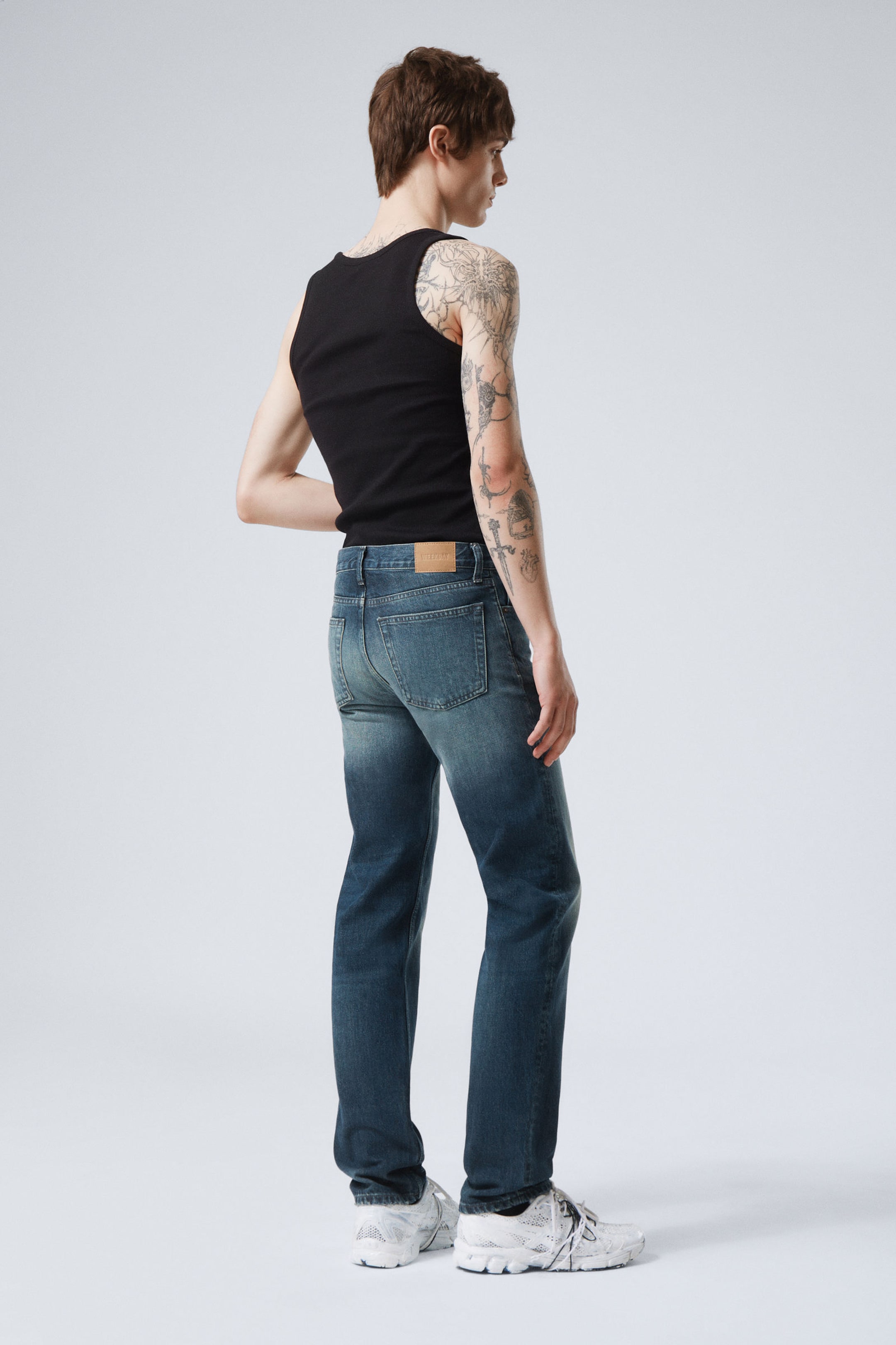 Deep Cyan - Medium Blue - Klean Regular Straight Leg Jeans - 3