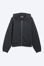 Washed Dark Blue - Relaxed Raglan Zip Hoodie - 4