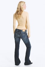 Light Yellow - Floral - Ribbed slim fit cardigan - 2