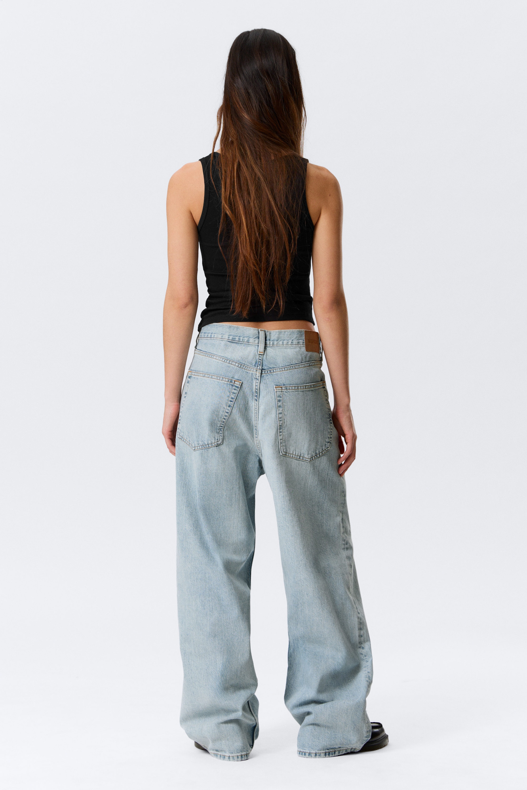 Dream Blue - Light Blue - Astro Mid Rise Loose Baggy Leg Unisex Jeans - 3