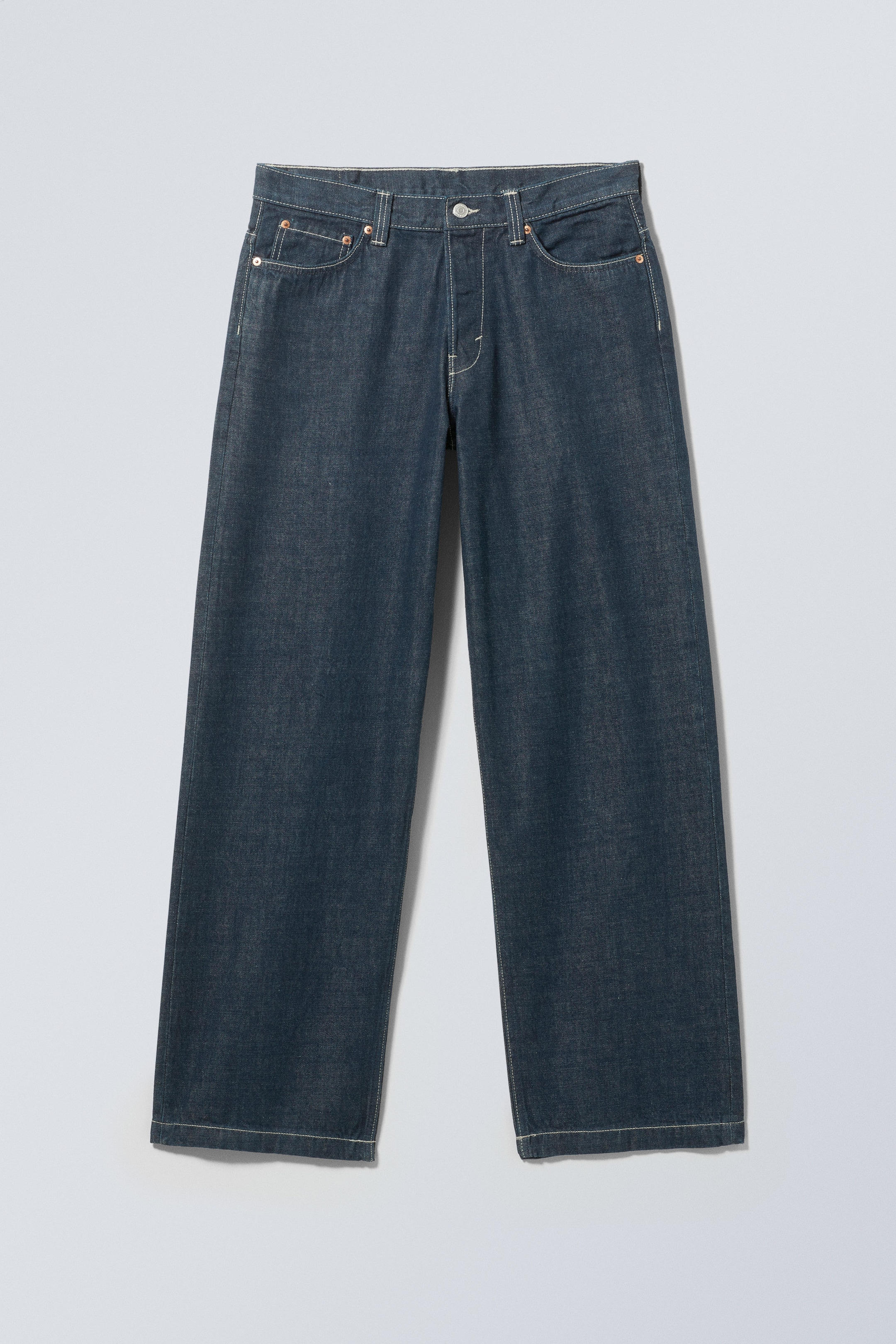 Blue Rinse - Lockere Jeans Sphere mit tief sitzendem Bund - 0