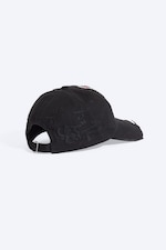 Black - Distressed Embroidered Baseball Cap - 3