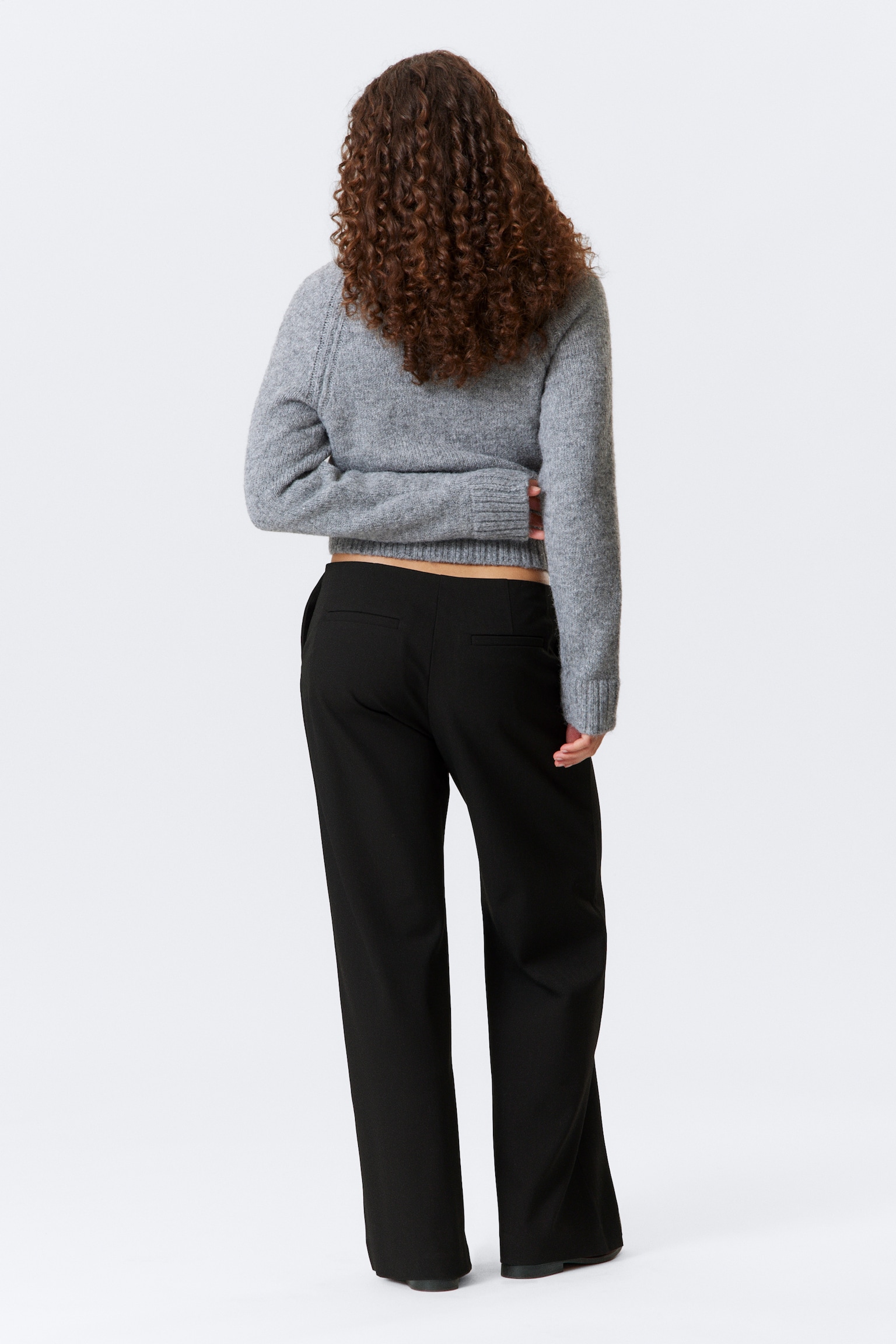 RELAXED LOW WAIST SUIT TROUSERS - Black - 3