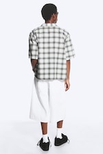 White/Black Check - Cotton Short-sleeved buttoned shirt - 3