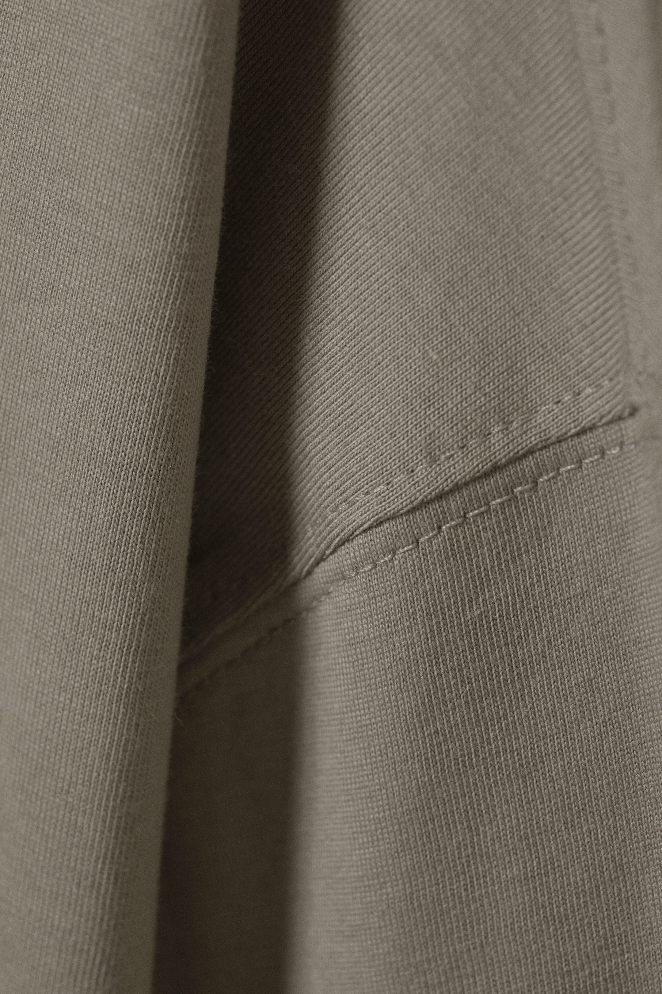 Grey - Long-Sleeved Boxy Cotton T-shirt - 4