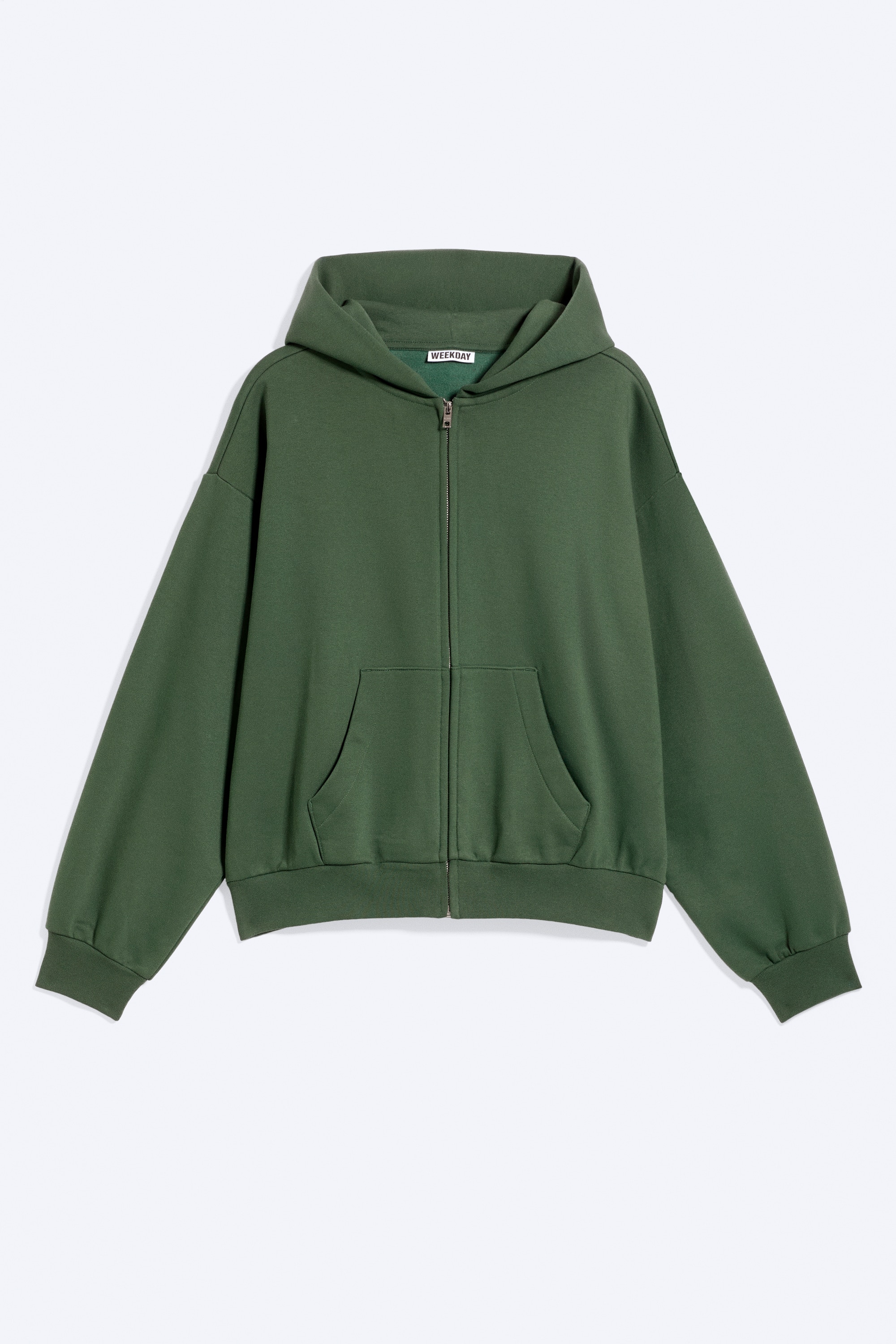 Loose Zip Hoodie - Mörkgrön/Ljusbeige/Gråmelerad/Mörkbrun/Mörkgrå/Svart