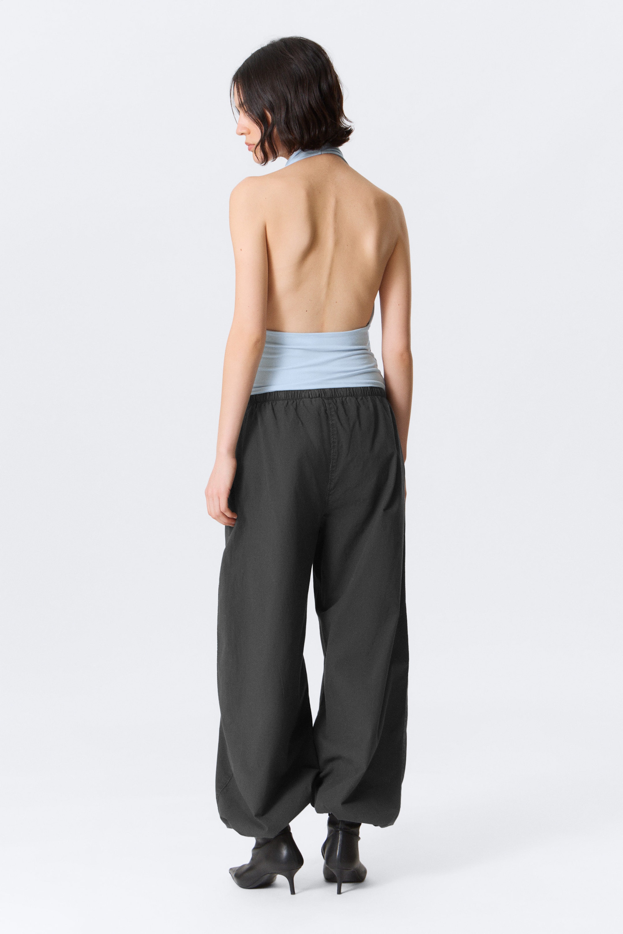 Light Blue - Draped Halter Top - 3