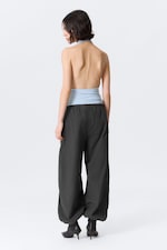 Light Blue - Draped Halter Top - 3