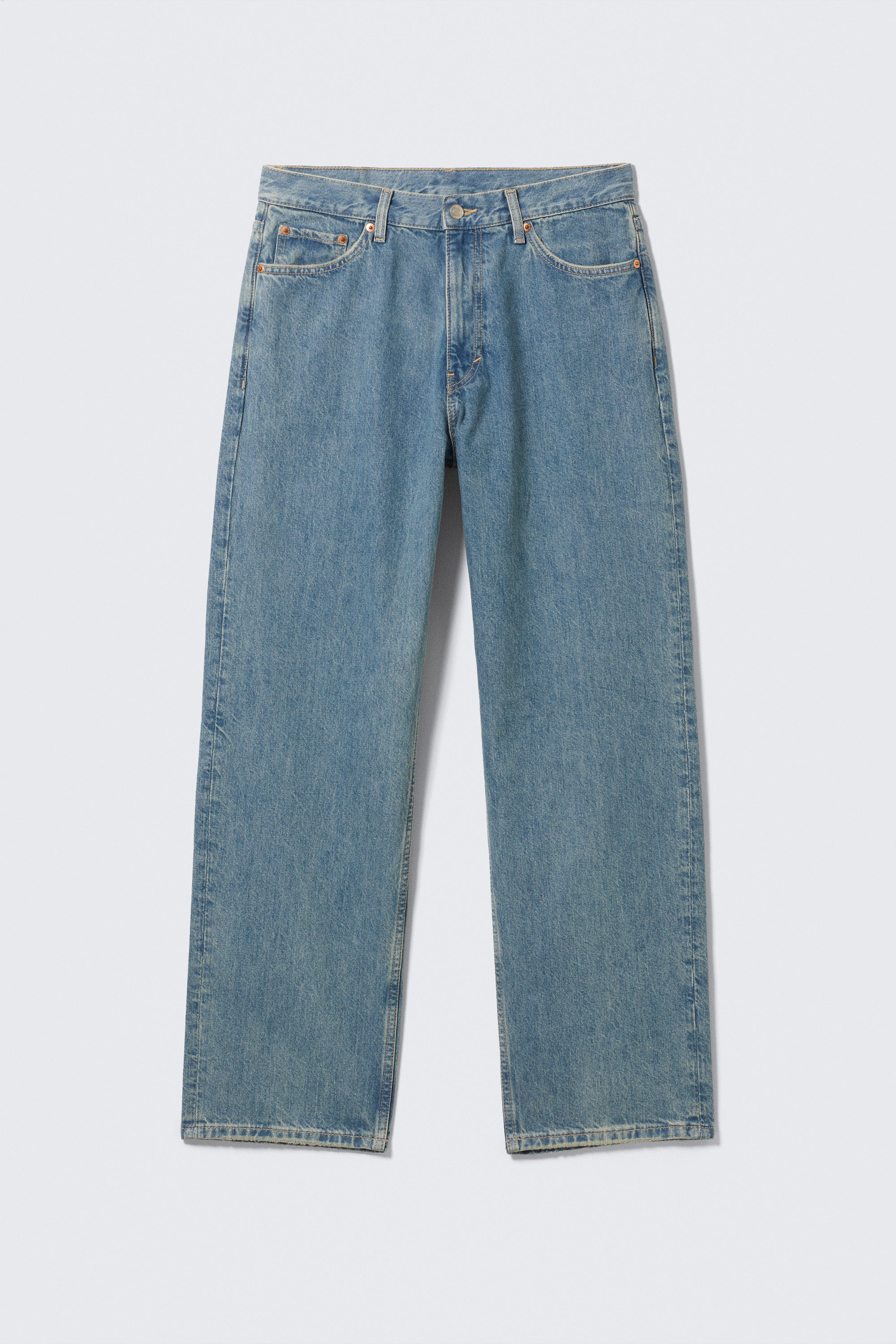 2000 Blue - Mellanblå - Galaxy Loose Straight Leg Jeans - 11