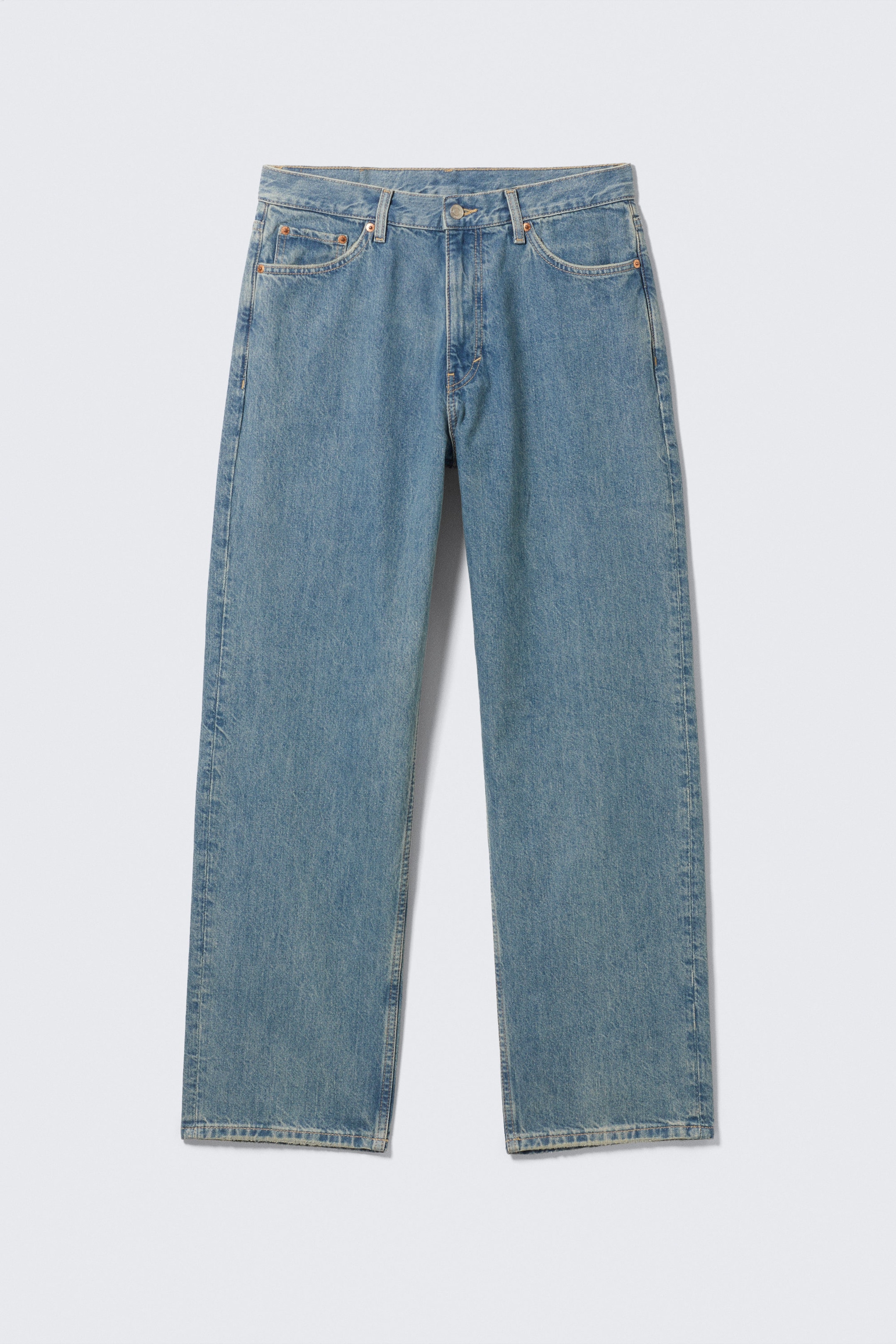 2000 Blue - Bleu moyen - Jean unisexe droit ample taille mi-haute Galaxy - 6