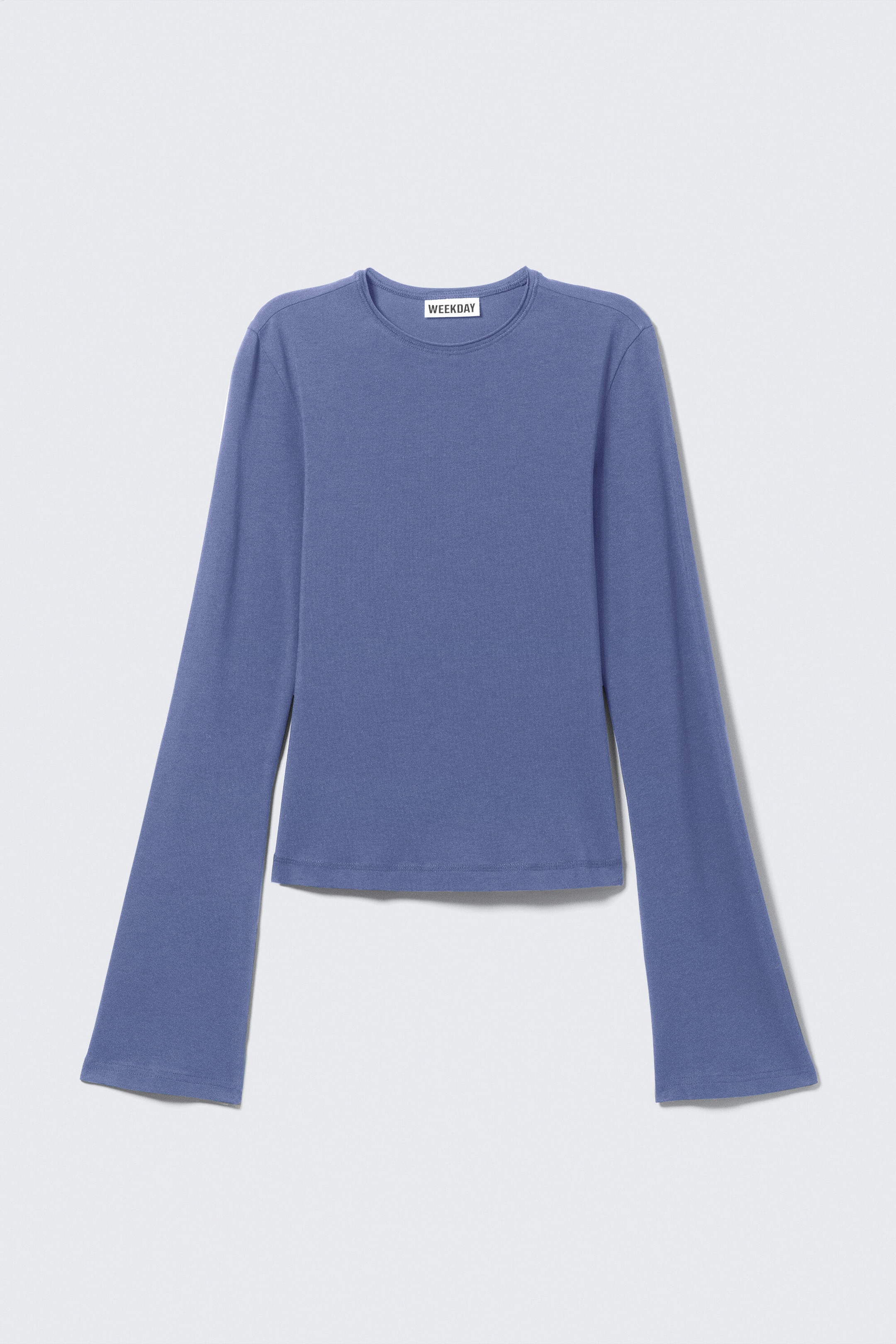 Washed Blue - Long Sleeve Cotton Top