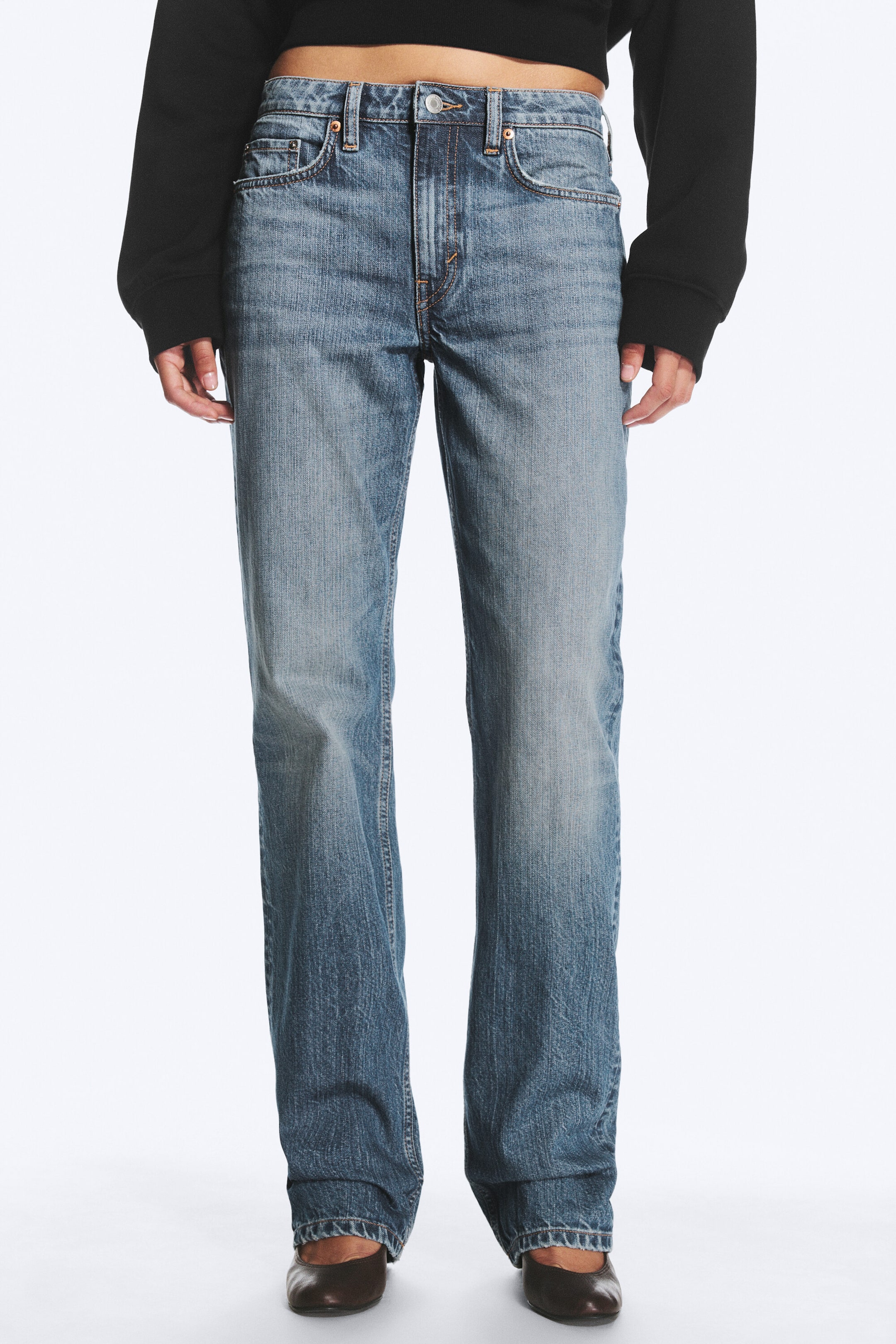 Radio Blue - Mellomblå - Laika normal jeans med mellomhøy midje og rette ben - 2