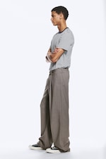 Donkergroen gemêleerd - Oversized pantalon van Uno - 2