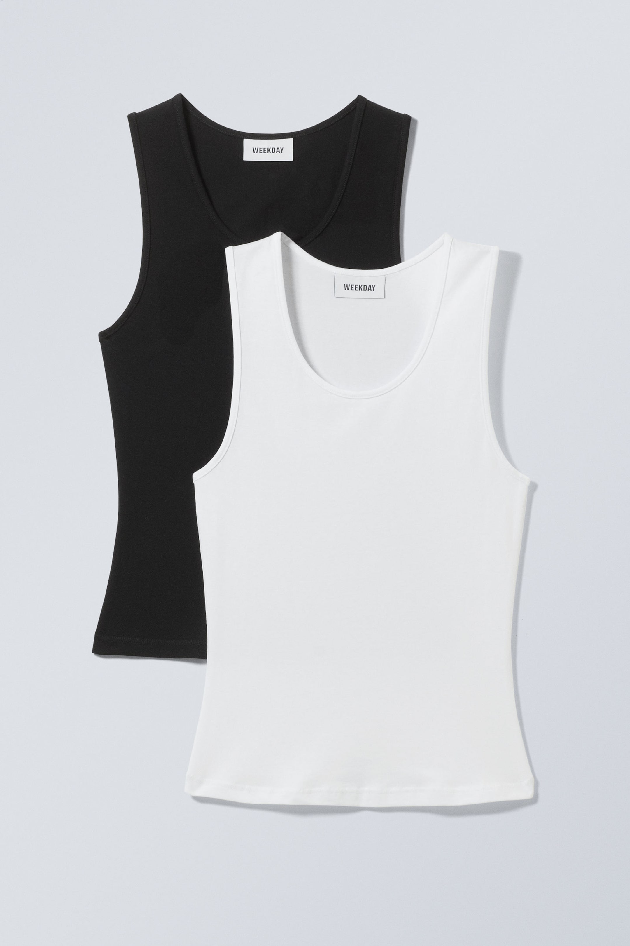 Schwarz & Weiß - 2er-Pack Tanktops mit schmaler Passform - 0