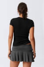 Black - Slim Fit Ribbed Cotton T-shirt - 2