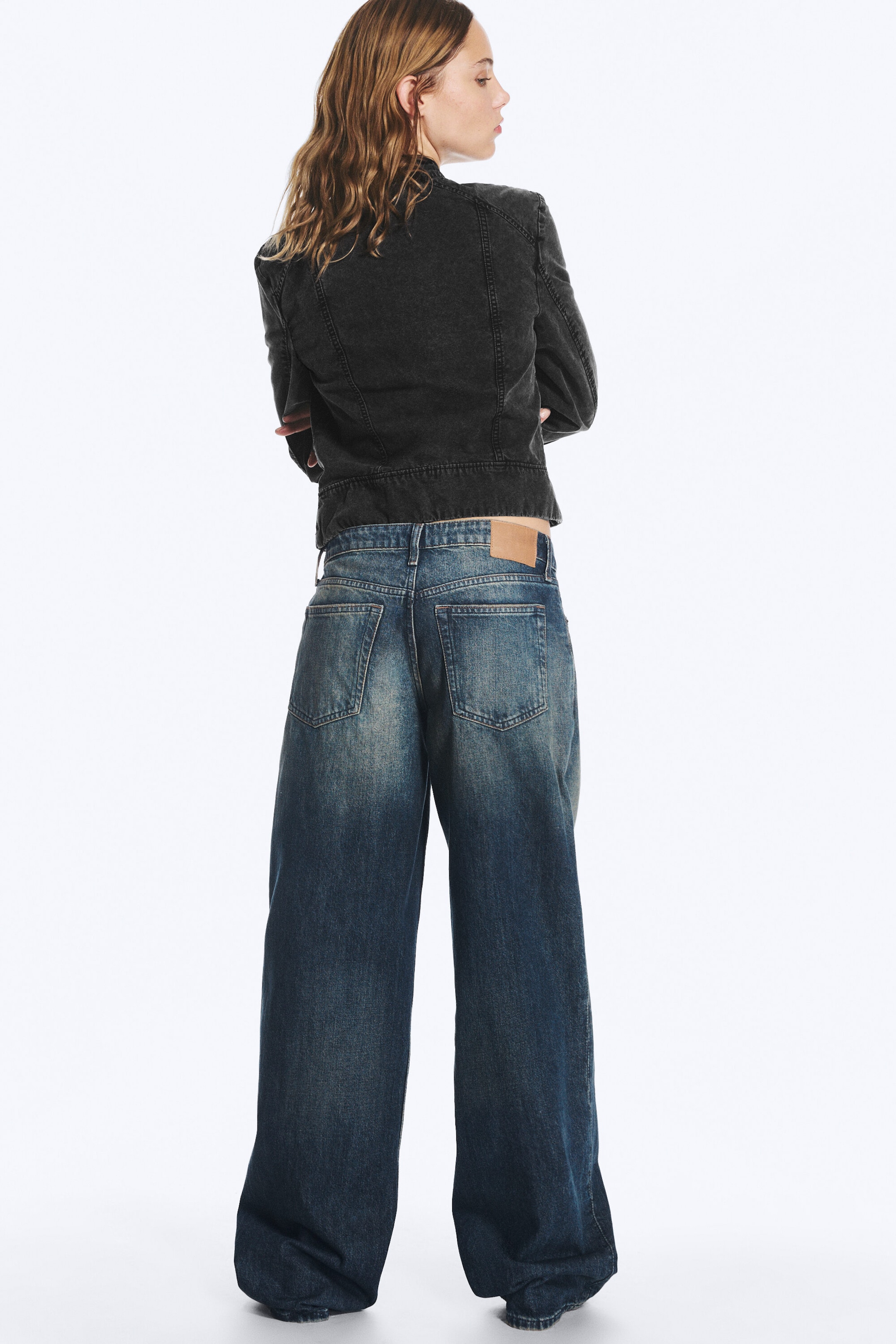 Baltic Blue - Dark Blue - Ample Low Rise Loose Wide Jeans - 4