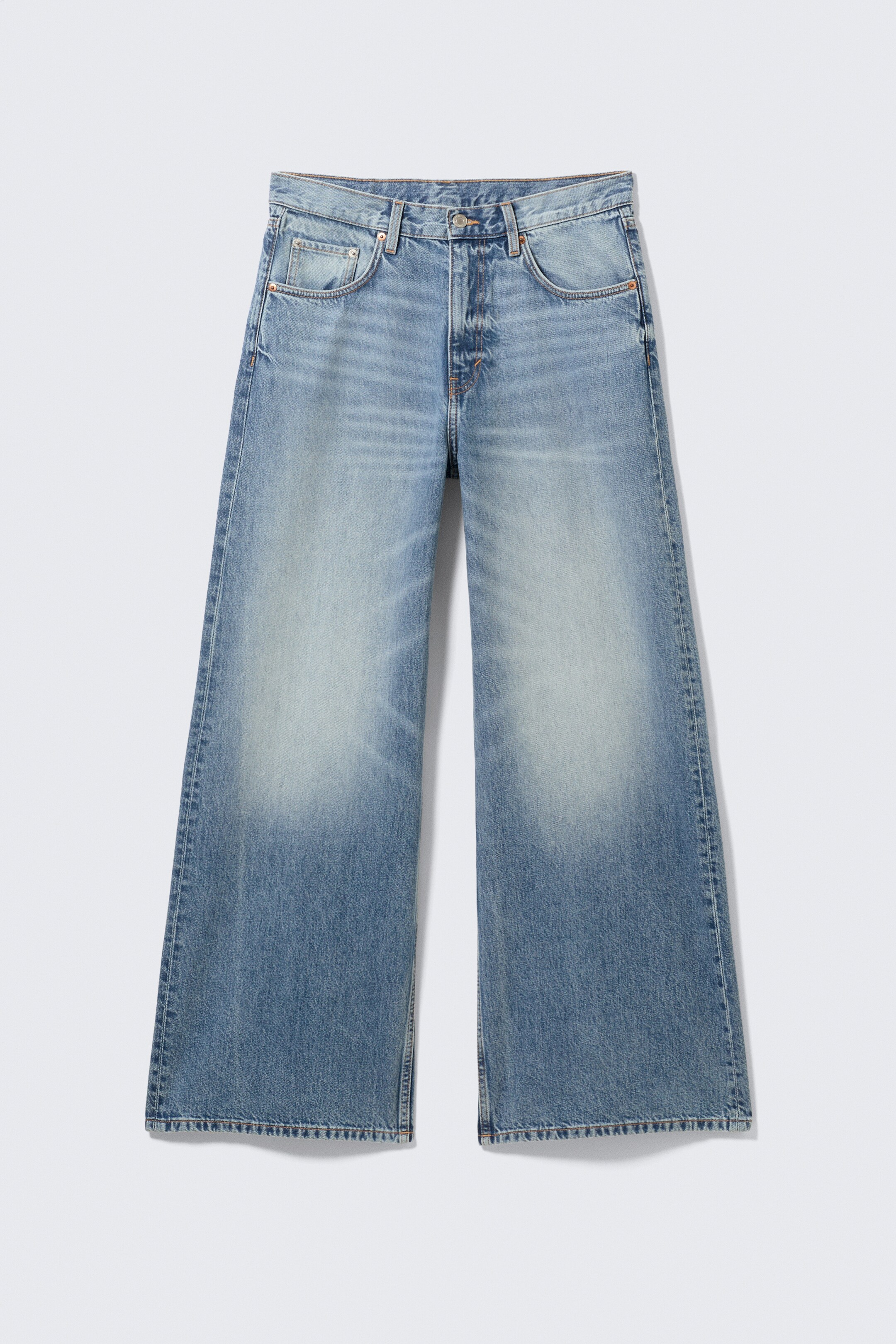 Agrandir l'image: Jean large ample unisexe Solar - Blue Horses - Bleu moyen - FEMME | H&M FR 1