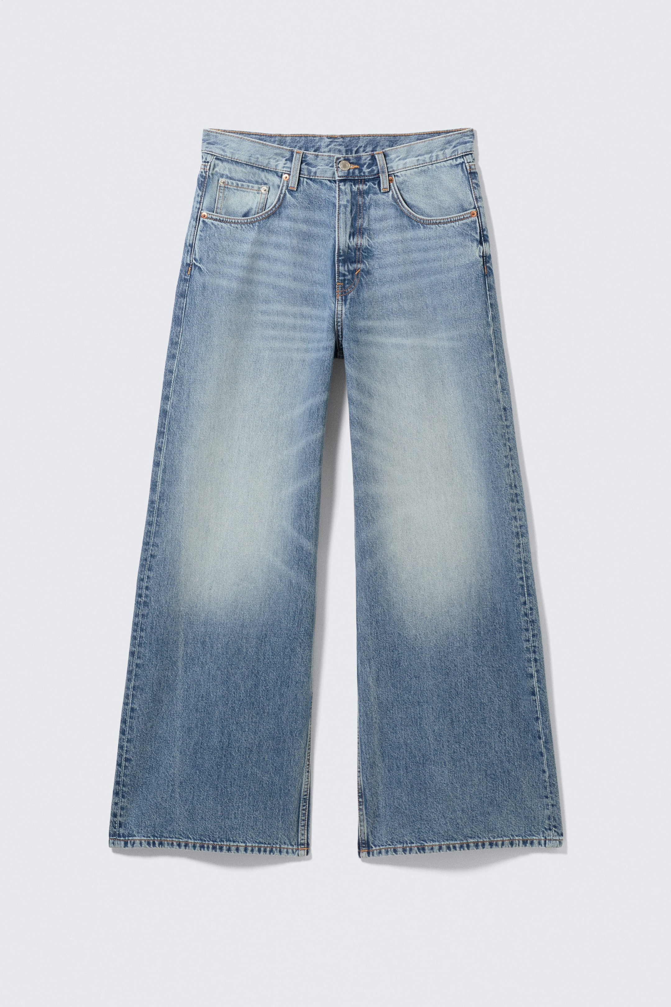 Blue Horses - Medium Blue - Solar Loose Wide Leg Unisex Jeans - 9