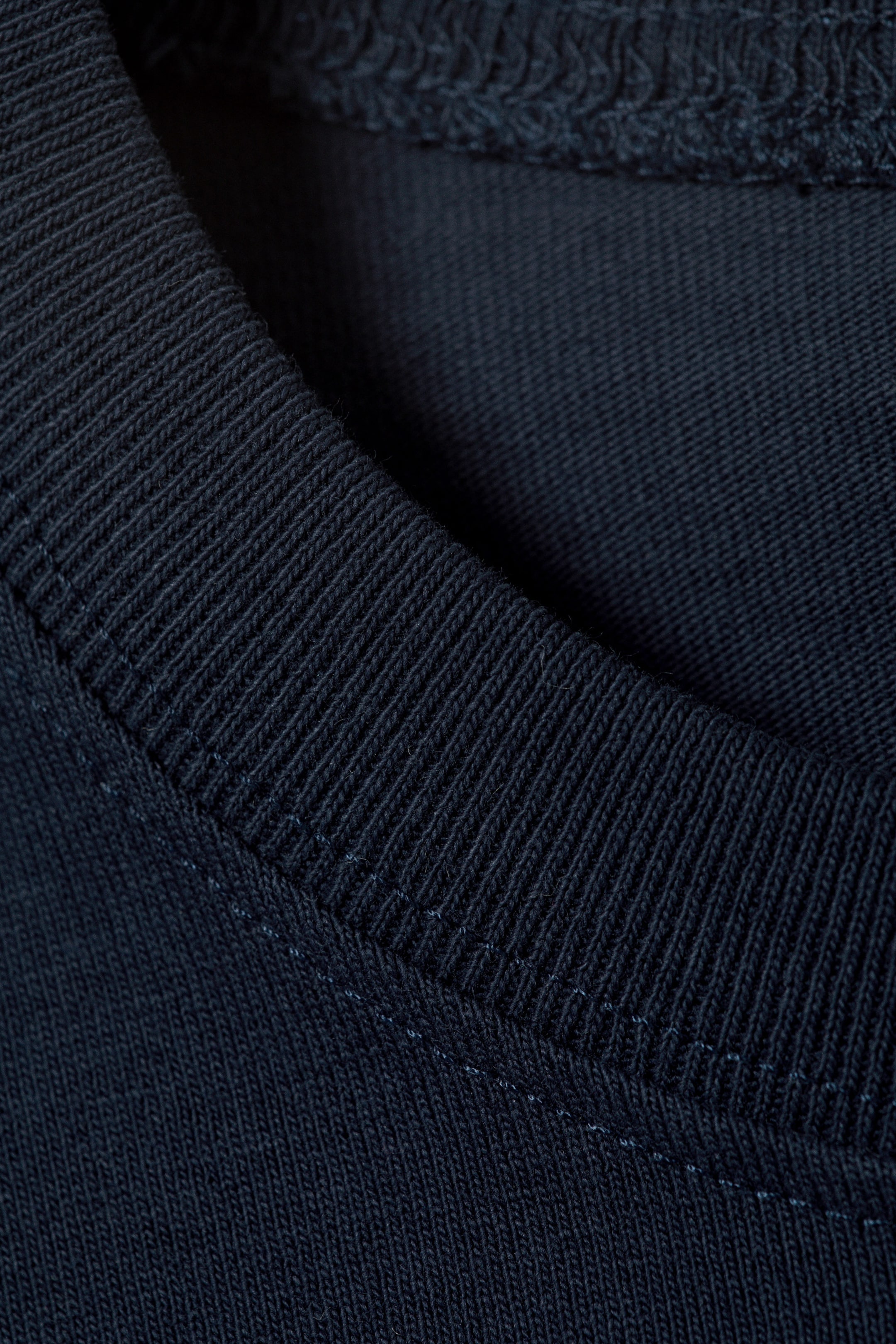 Navy Blue - Oversized Short-Sleeved Cotton T-shirt - 2