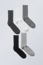 Grey Mix - 5-pack Rib Socks - 0