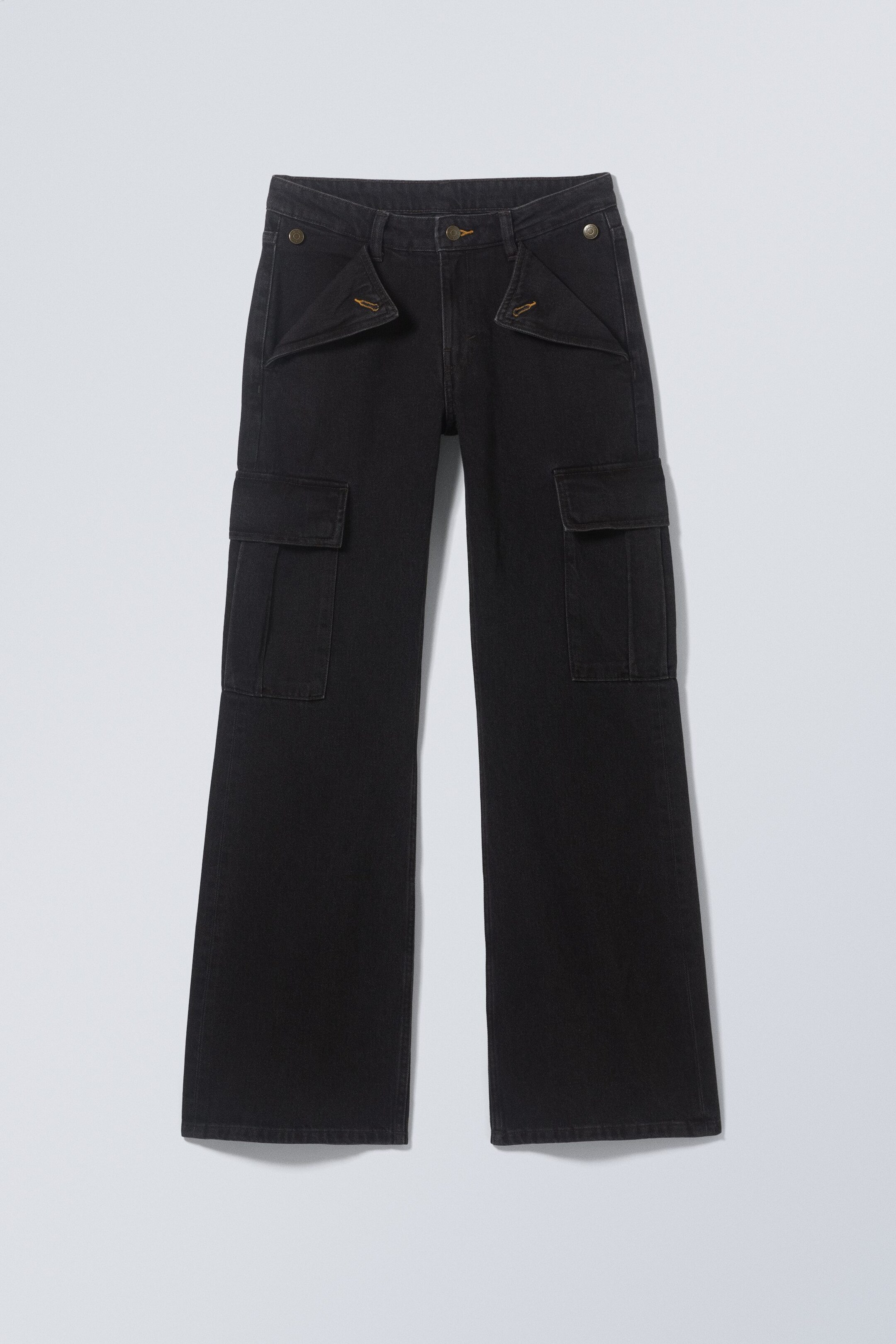 Ink Black - Encino Denim Cargo Trousers - 0