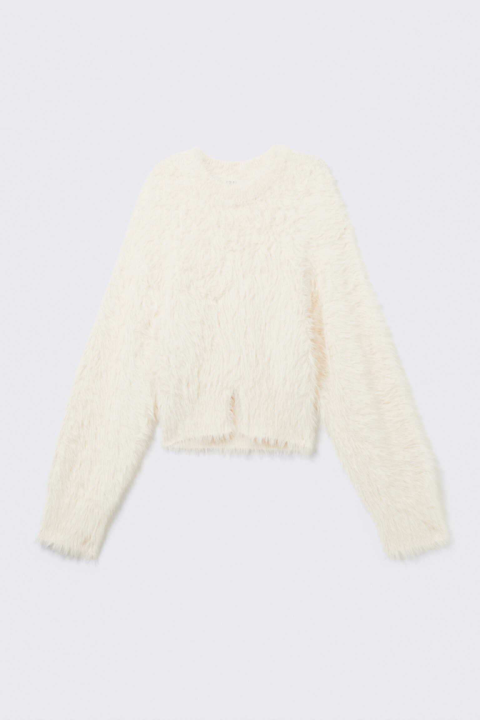 Fluffy Striktrøje - Hvid/Mørk blomme - 2
