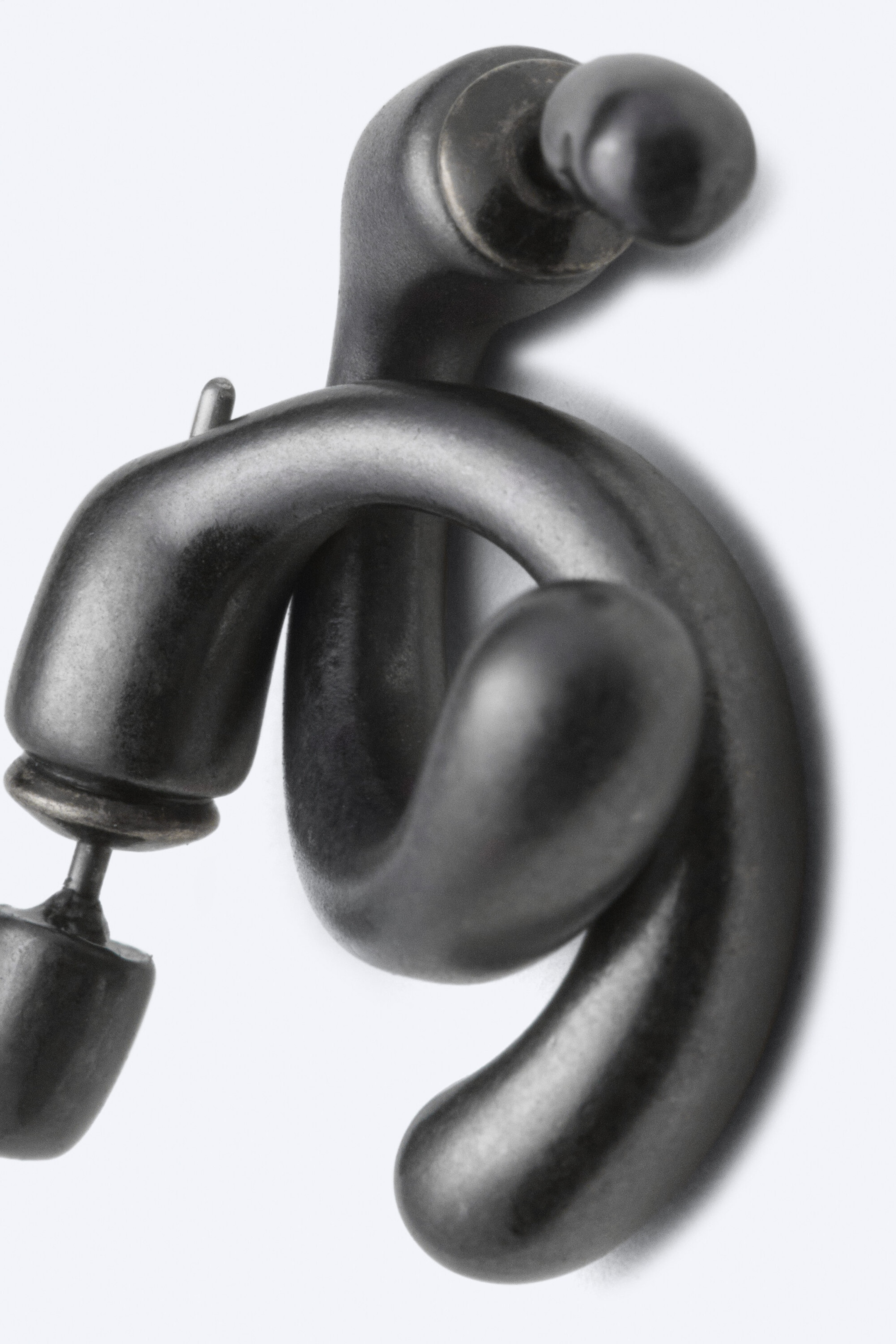 Dark Grey - Wave mini hoops - 3