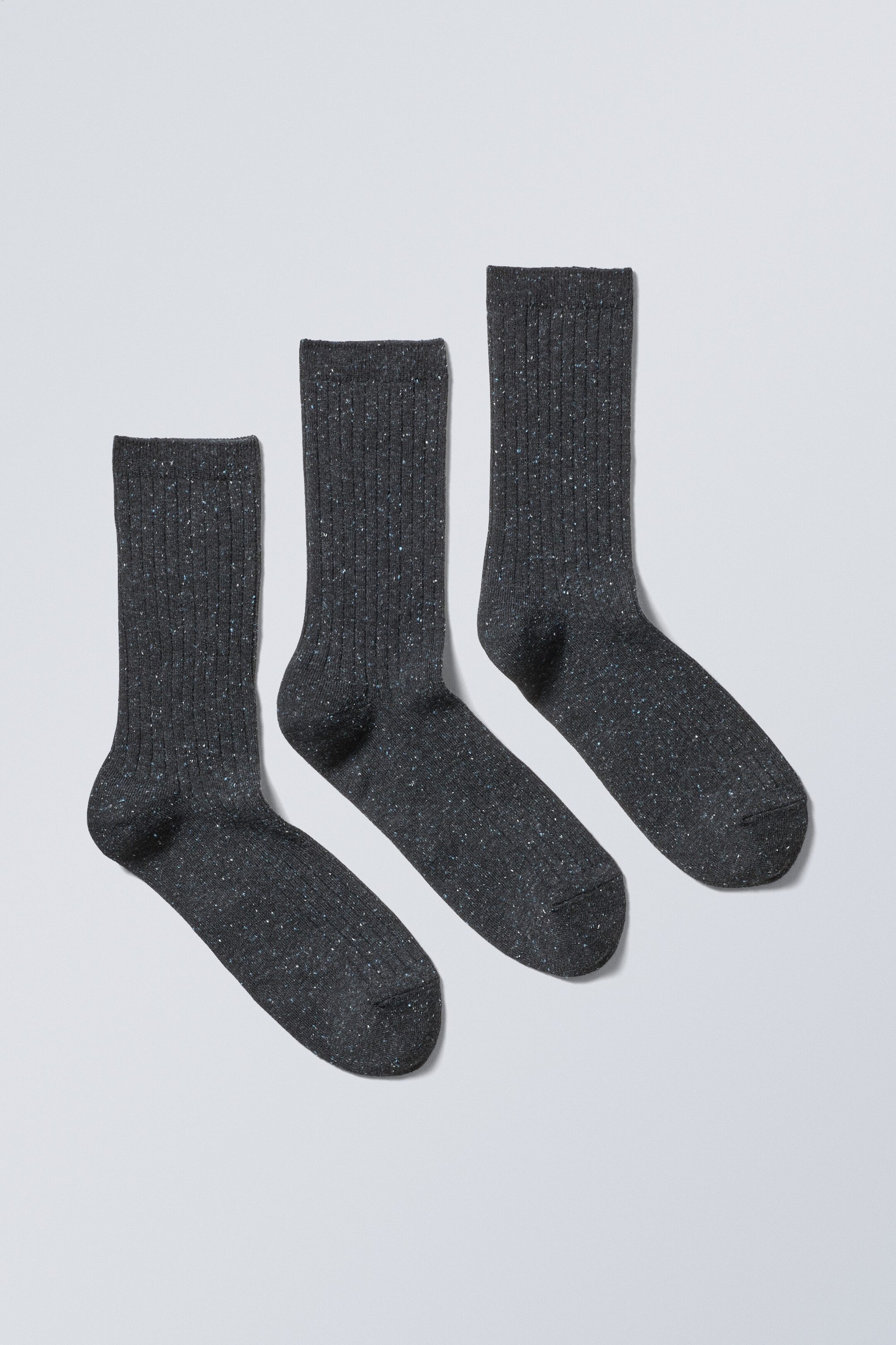 Black - 3-pack Rib Neps Socks - 0