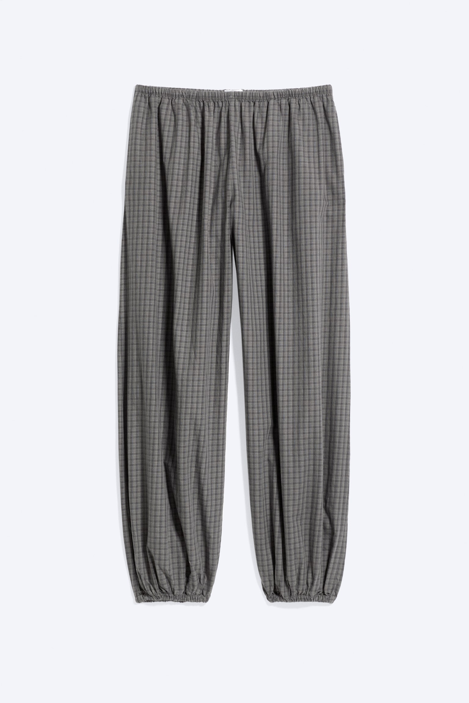 Low Rise Woven Balloon Trousers - Checked Dark Grey/Checked Dark Grey