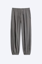 Dunkelgrau kariert - Gewebte Ballonhose mit niedrigem Bund - 0
