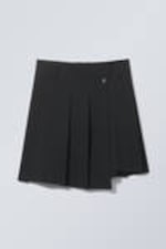Black - Pleated Midi Skirt - 0